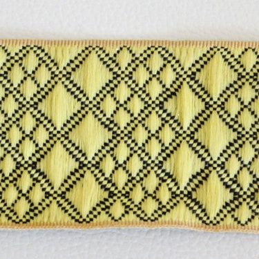 Yellow And Black Embroidered Trim, Approx. 45mm Wide